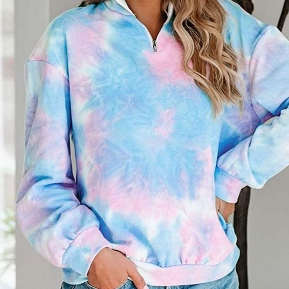 Women long sleeve tie dye sweater size medium